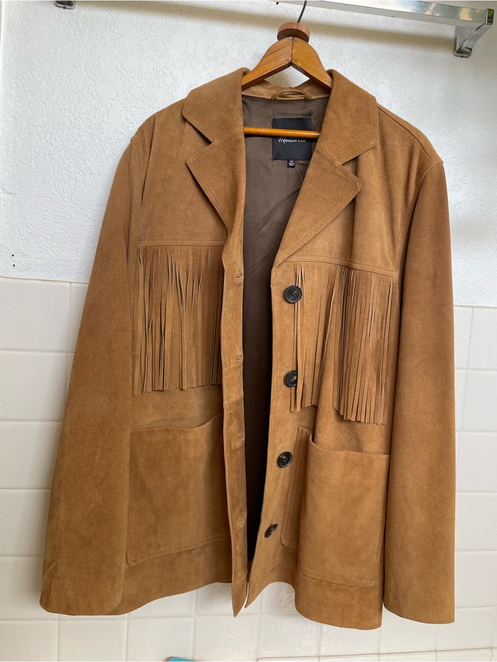 Madewell Fringe Shirt-Jacket in Suede - Picture 2 of 5
